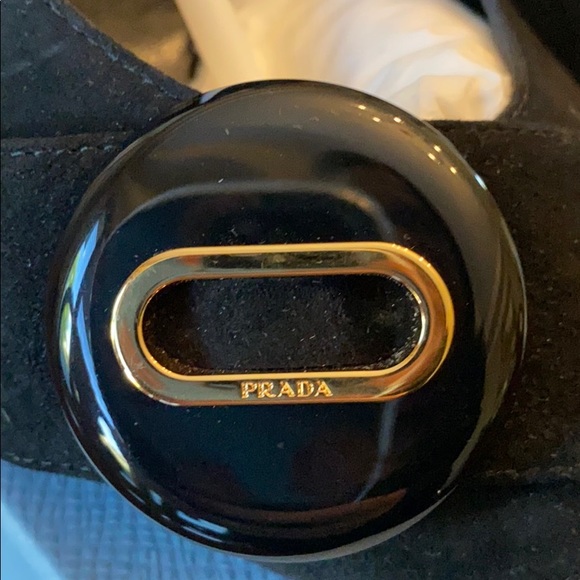 Prada black suede heels in size EU 40 US 10 NEW - Picture 4 of 12